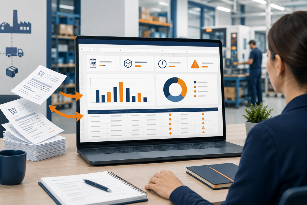 Dashboard acquisti in Excel che trasforma ordini e dati dei fornitori in KPI, grafici e segnalazioni operative per il Buyer.
